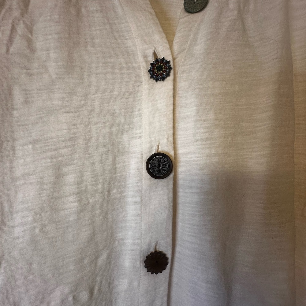 Cream Button-Up Cardigan - Picture 3 of 4
